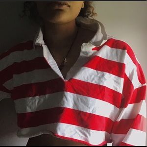 HI-Cropped Striped long sleeve shirt